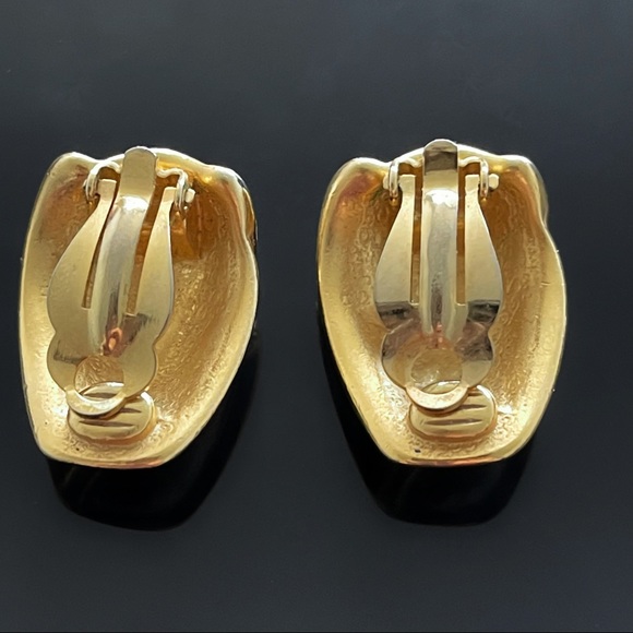 ✨Stunning VTG Silver Gold Gilt Clip On Earrings - Picture 2 of 2